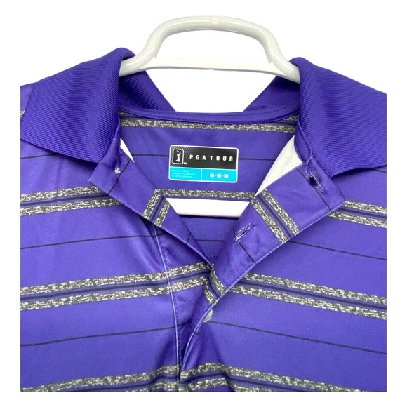 Men’s PGA Tour Golf Polo T-Shirt Top Purple Size Medium‎ M - Picture 2 of 7